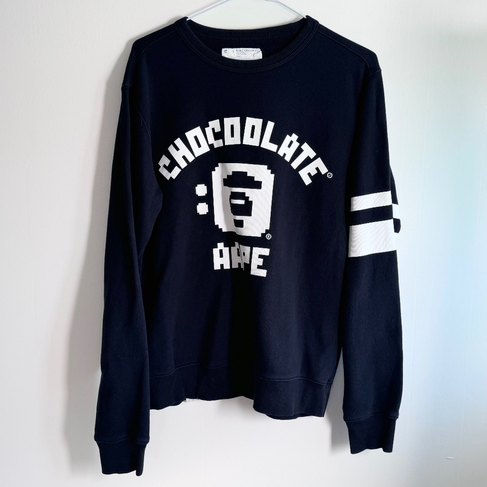 Chocoolate Pullover Sweatshirt Aape by A Bathing Ape Black Medium